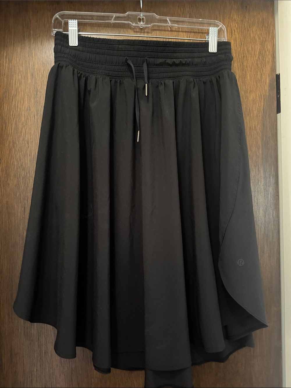 Lululemon Black Circle Skirt with Drawstring Waist
